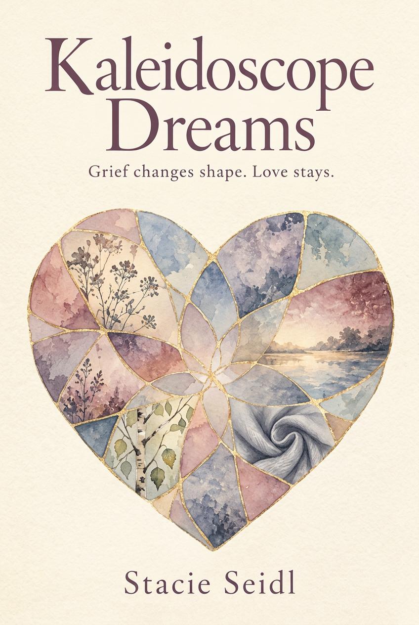 Kaleidoscope Dreams, poetry collection by Stacie Seidl, watercolor mosaic heart cover
